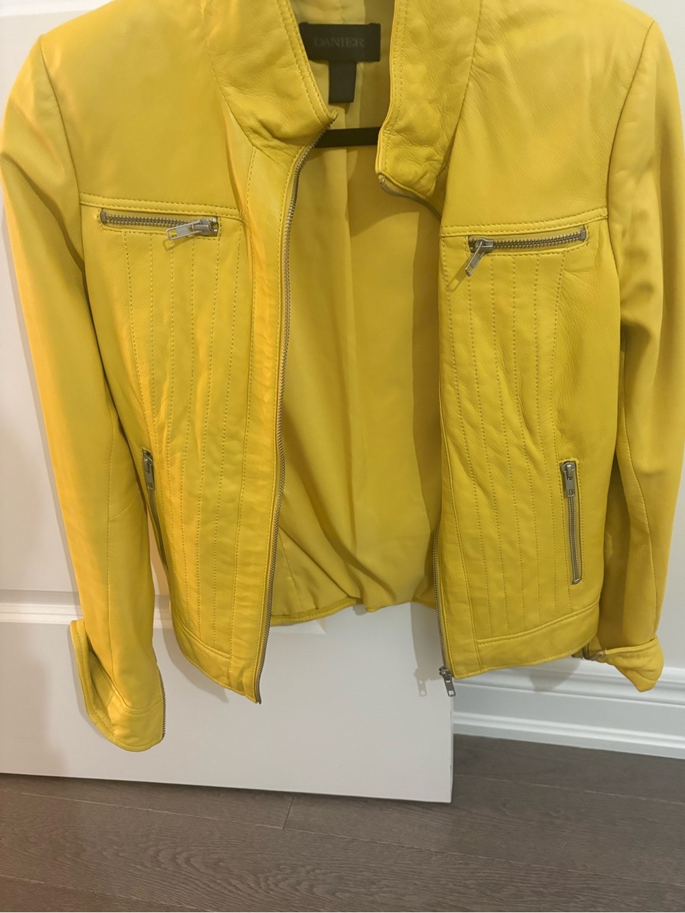 Danier Yellow Leather Zip-Front Jacket